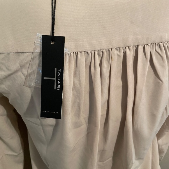 Tahari blouse long sleeve v neck button cuff gray womens extra small - Picture 4 of 8